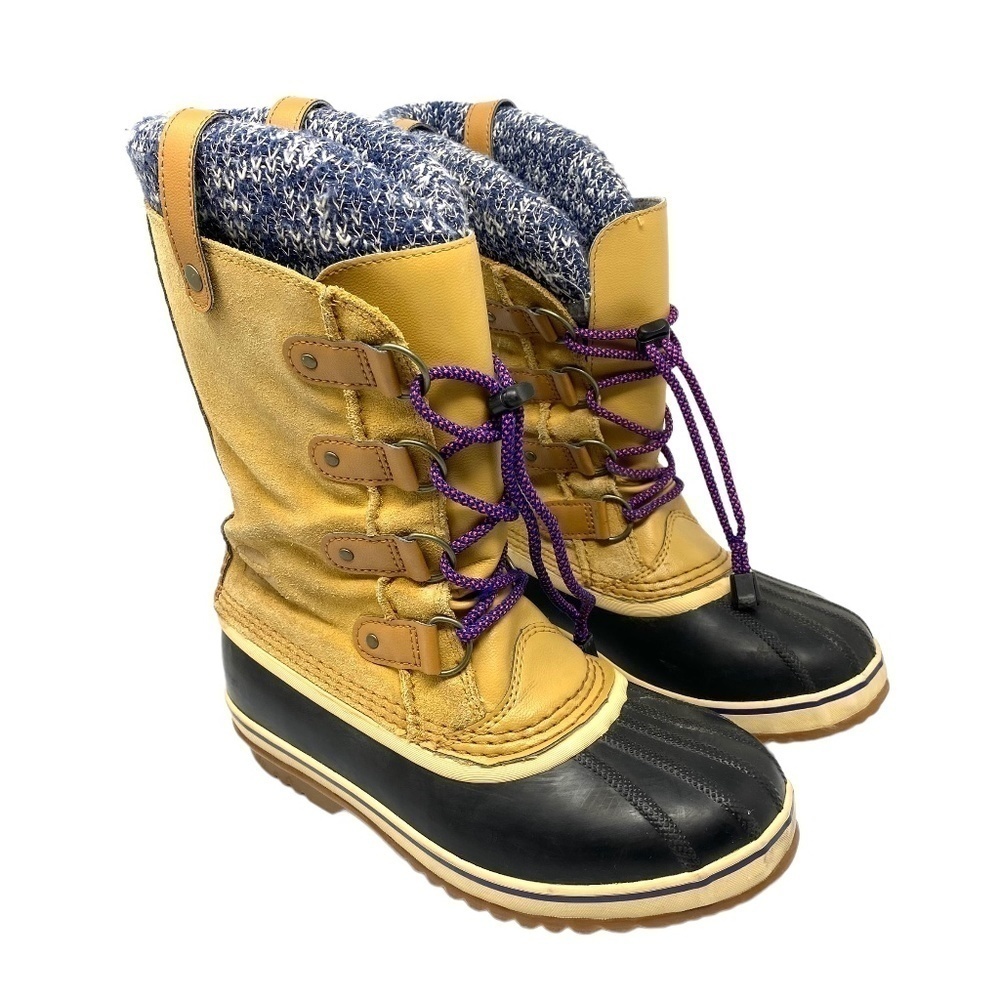 Sorel Snow Winter Boots Waterproof Knit Lined SZ 6